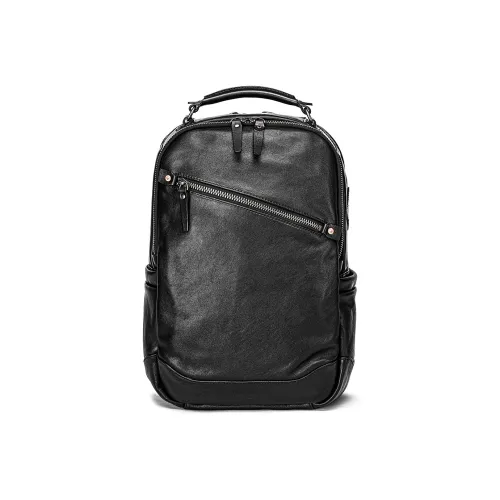 Ace Paul Коровья кожа Ноутбук Сумка Рюкзак Большой Мужской Черный