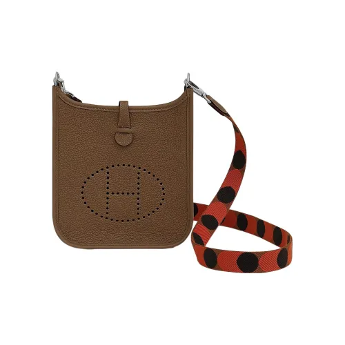 HERMES Evelyne Maurice Bullock Кожа Сумка через плечо Мини Женские Hazel Коричневый