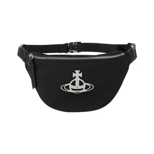 Vivienne Westwood Переработанный полиэстер Одно плечо Через плечо Бананка Маленький Женский Черный