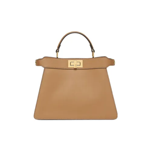 FENDI Peekaboo ISeeU Сумка через плечо из телячьей кожи маленькая сумка женская бежевая