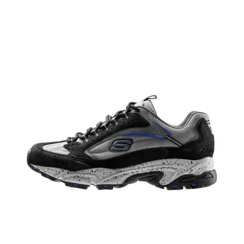 Skechers Stamina Низкий Топ Casual Мужской Черный Белый Серый