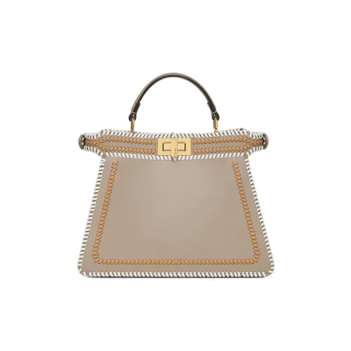 FENDI Peekaboo ISeeU Телячья кожа Сумка через плечо Сумка Маленькая Женская Голубино-серый