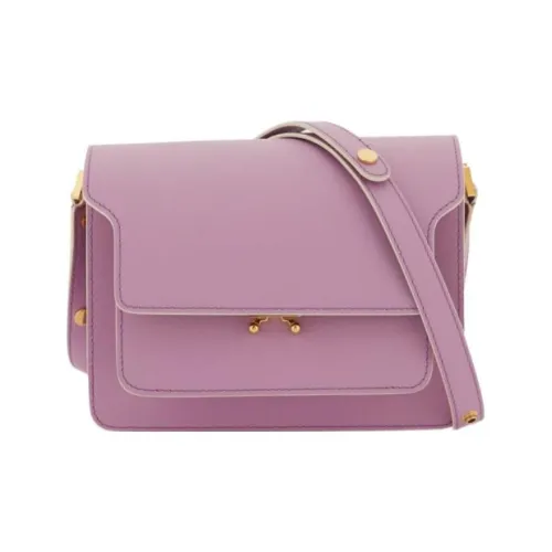 MARNI Сумка из натуральной кожи с аккордеонным дизайном плечевая сумка женская фиолетовая