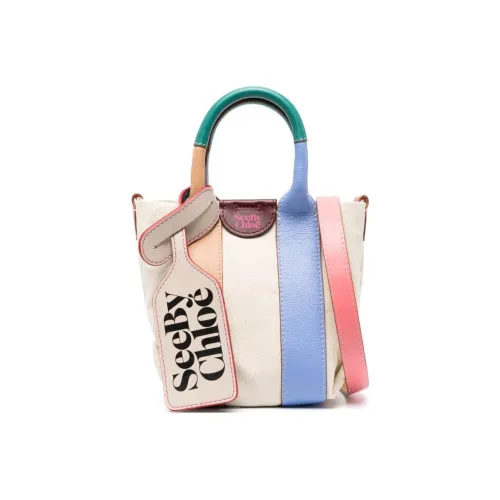 See By Chloe Laetizia Холст с хлопком сумка-тоут сумка для покупок сумка на одно плечо мини женская бежевая