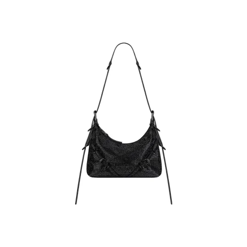 Givenchy Voyou Rhinestone Satin Portable Crossbody Bag Shoulder Bag Women's Black