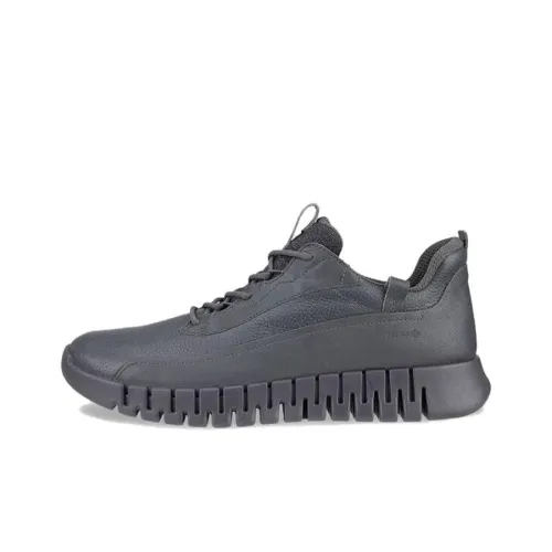 Ecco Shock Absorbers Slip-Resistant Low Top Casual Men's Magnetic Gray Ecco Shock Absorbers Низкий Топ противоскользящий повседневный мужской магнитный серый