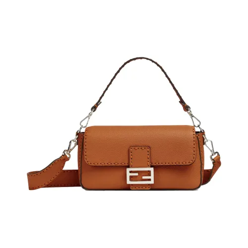 FENDI Baguette Телячья кожа Через плечо Одно плечо Сумка Средний Женский Коричневый