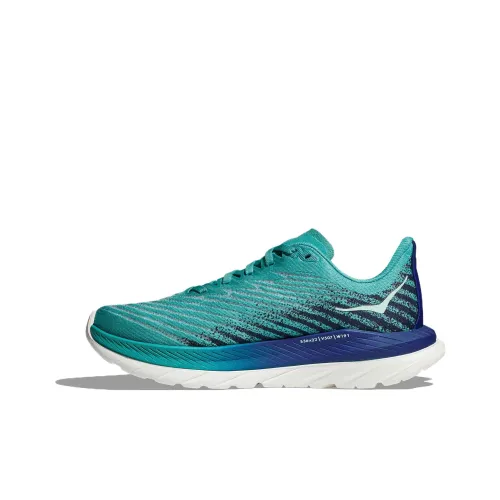 HOKA ONE ONE Mach 5 Slip-resistant Abrasion-resistant Low-top Беговые кроссовки Женские Cyan