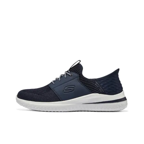 Skechers Slip Ins Delson 3,0 Низкий Топ Casual Мужской Синий Черный
