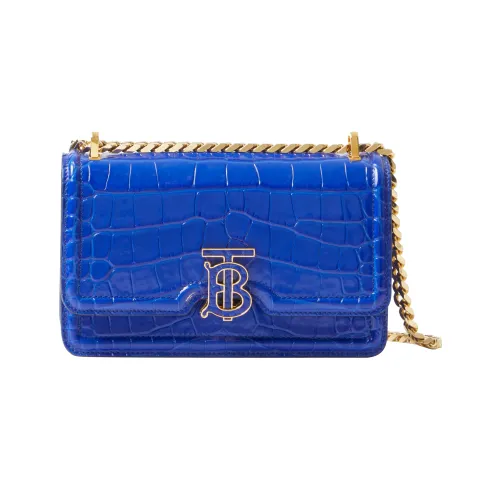 Burberry Крокодил Тисненый Телячья кожа Сумка через плечо Мини Женские Синий