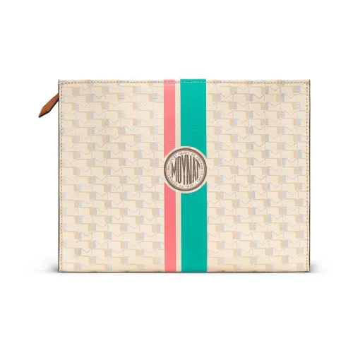 Moynat Холст 1920 Холст Клатч Женский Экрю Зеленый Розовый