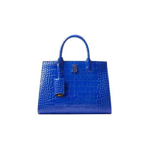 Burberry Frances Крокодил Тисненый Телячья кожа Тоут Сумка Сумка для покупок Сумка Мини Женская Синяя