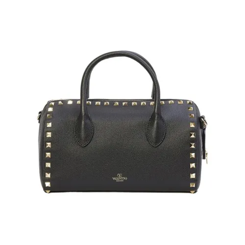 Valentino Rockstud Телячья кожа с рельефом сумка через плечо сумка обычная женская черная