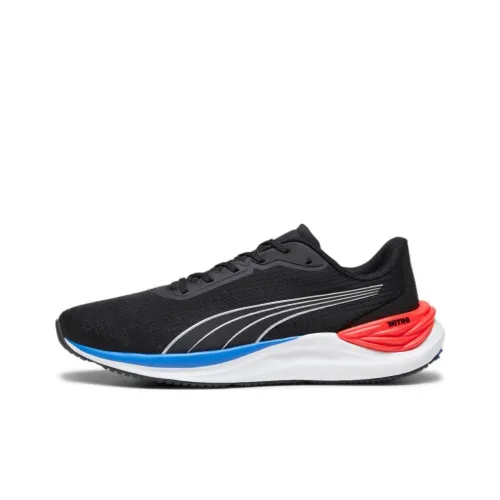 PUMA Electrify Nitro 3 Амортизирующие шоки противоскользящие устойчивые к истиранию низкий топ беговые кроссовки Мужские Черный Красный