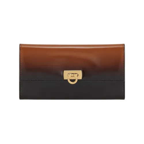 FERRAGAMO GANCINI Телячья кожа Кошелек Женские Коричневый Черный