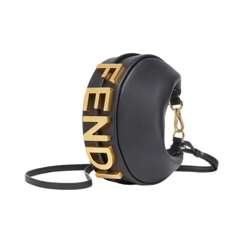 FENDI FENDIgraphy MiniМини-сумка Из Кожи Черного Цвета
