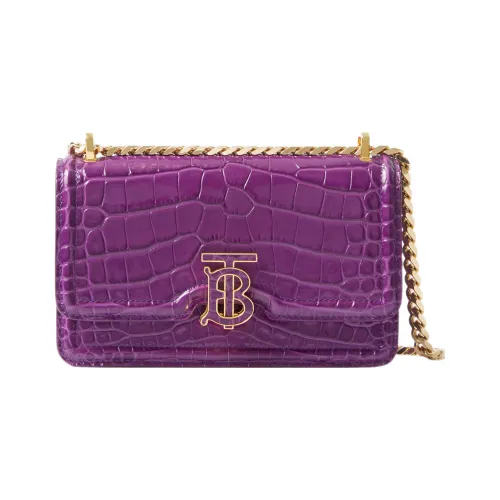 Burberry Crocodile Embossed Calfskin Crossbody Bag Mini Women's Purple Бурбери Крокодил Тисненая Телячья Кожа Сумка через плечо Мини Женская Фиолетовая