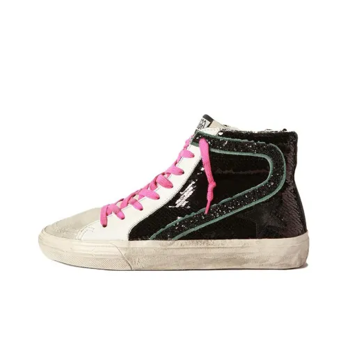 Golden Goose Высокие Кроссовки для скейтбординга Женские Черный Белый