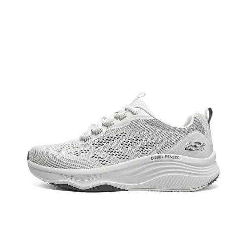 Skechers D'lux Fitness Low Топ Повседневные Беговые кроссовки Мужские Серый Белый