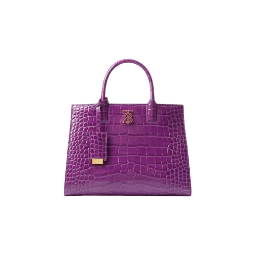 Burberry Frances Телячья кожа Тоут Сумка Сумка для покупок Сумка Мини Женская Фиолетовая