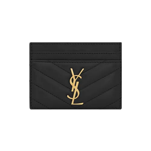 SAINT LAURENT Монограмма Sheepskin Картхолдер Женские Черный