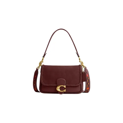 COACH Soft Tabby Замша с кожаными вставками Сумка на плечо Сумка через плечо Женская Темно-бордовый
