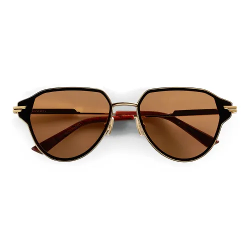 Bottega Veneta Металл Нерегулярная форма Солнцезащитные очки Женские Золотые