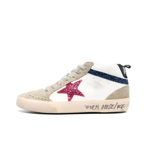 Golden Goose Mid Star MID Топ Кроссовки для скейтбординга Женские Белые Потертый