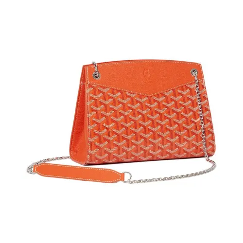 GOYARD Rouette Холст и Кожаная Сумка-тоут с цепочкой Сумка через плечо Женская Апельсин