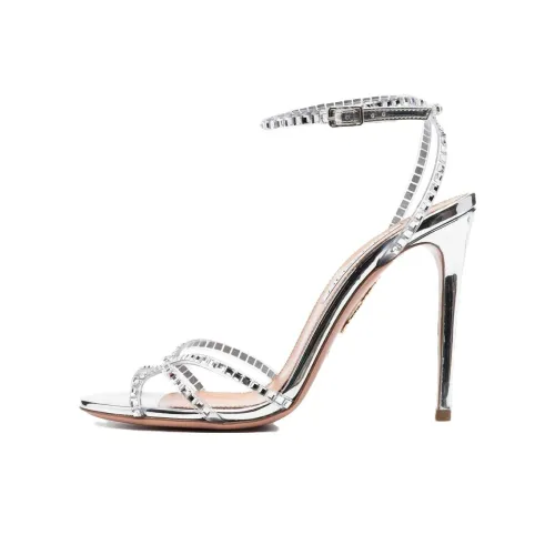 AQUAZZURA Dance Plexi one Ремень Сандалии Серебряный Женские