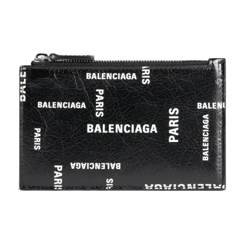 Balenciaga Cash Sheepskin Coin Wallet Card Holder Large Men's Black