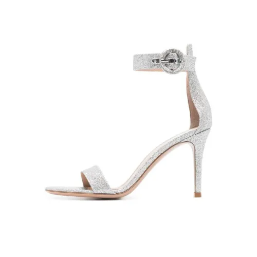 GIANVITO ROSSI One Ремешок Сандалии 9 см Женские Серебряные