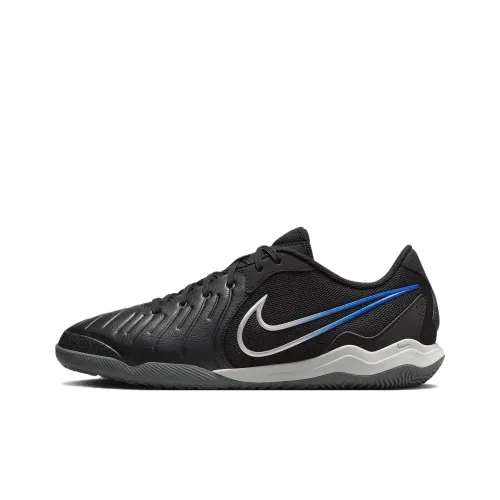Nike Tiempo Legend 10 Slip-Resistant Abrasion-Resistant Football Cleats Unisex Black White Blue Найк Тайме Легенд 10 Противоскользящие Устойчивые к Износу Футбольные Бутсы Унисекс Черный Белый Синий