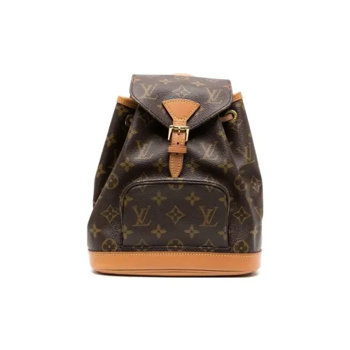 LOUIS VUITTON Montsouris Холст Рюкзак Мини Женский Кофейный Шоколадный Карамельный Коричневый