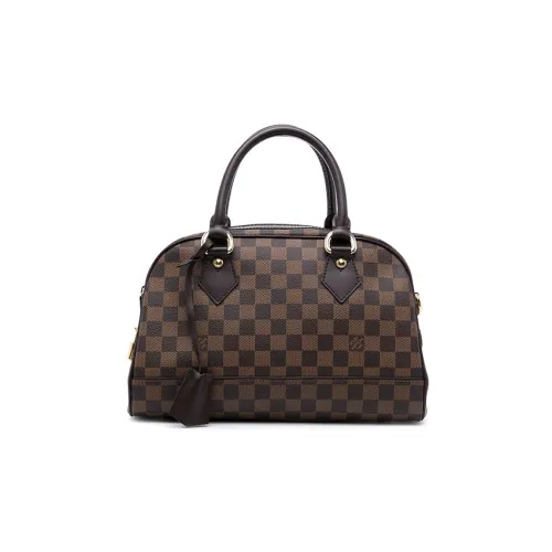 LOUIS VUITTON Холст и кожа подушка сумка переносная сумка через плечо женская коричневая