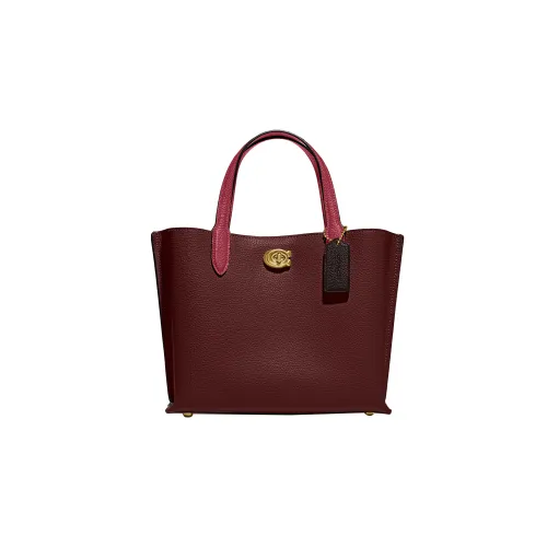 COACH Willow Коровья кожа Тоут Сумка Сумка для покупок Сумка через плечо Сумка среднего размера Женская Бургунди