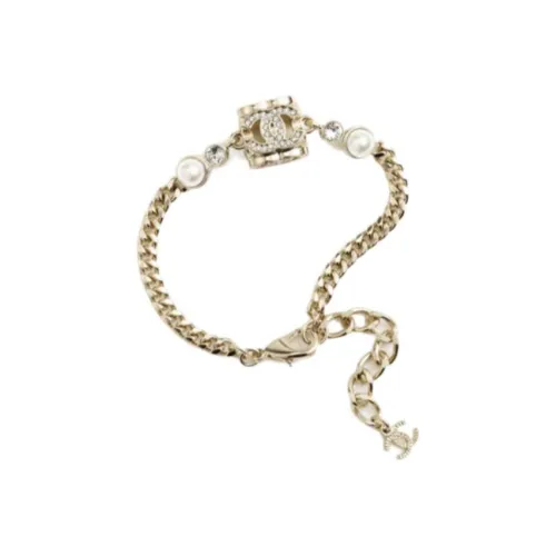 CHANEL Синтетический Кубический Цирконий/Браслеты с Стразами Золотой Женские