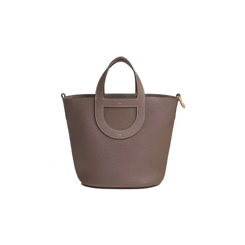 HERMES In The Loop Clemence Bullock Кожа с Swift Телячья кожа Свиной нос Корзинка-сумка Сумка-ведро Сумка Женская