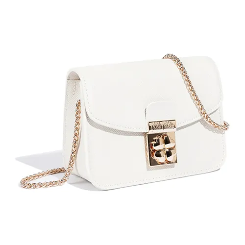 Folli Follie Коровья кожа Маленькая квадратная сумка цепочка через плечо маленькая женская экрю черный красный