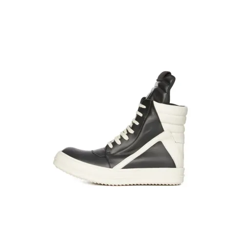 RICK OWENS Geobasket Скейтборд Кроссовки Высокие Черные/Белые Женские