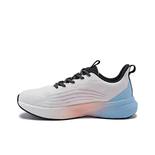 QIAODAN Popularity 12 Амортизирующие шоки Противоскользящие Низкие беговые кроссовки Женские Белые Розовые