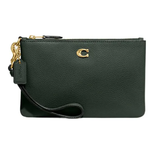 COACH Wristlet Кожа Клатч Запястье Сумка Маленький Женский Amazon Зеленый