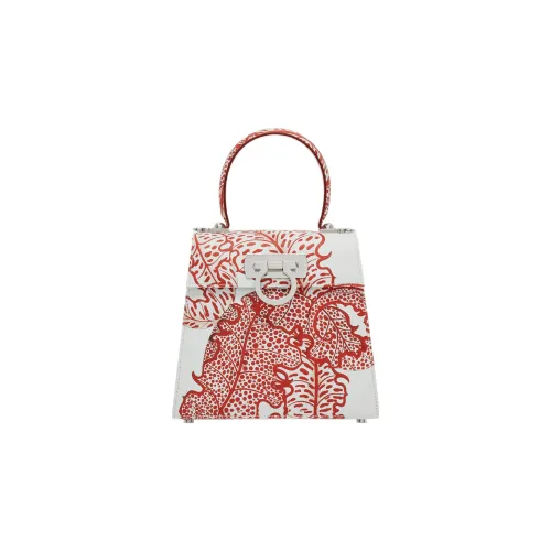 FERRAGAMO Телячья кожа Сумка через плечо Сумка Маленькая Женская Белая Красная