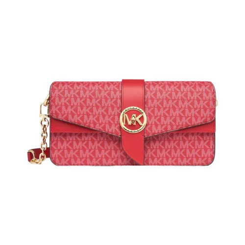 MICHAEL KORS Greenwich Искусственная кожа с текстурой спилок коровьей кожи Маленькая квадратная сумка Сумка через плечо Средний размер Женская Красный