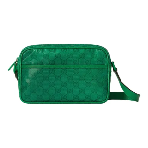 GUCCI Кристалл Кожа Вязаная Сумка через плечо Сумка на плечо Мужская Зеленая