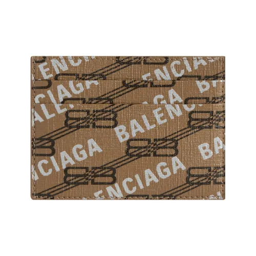 Balenciaga BB MONOGRAM Подпись Покрытый холст Картхолдер Картхолдер Стандартный Мужской Коричневый