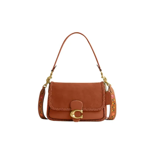 COACH Soft Tabby Замша с кожаными вставками Сумка на плечо Сумка Сумка через плечо Женская Карамель