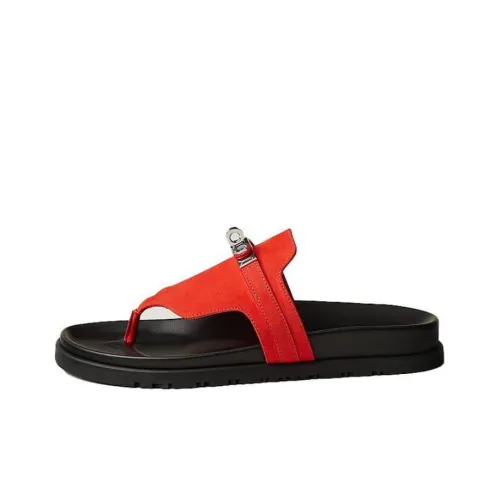 HERMES Empire Шлепанцы Женские Красные