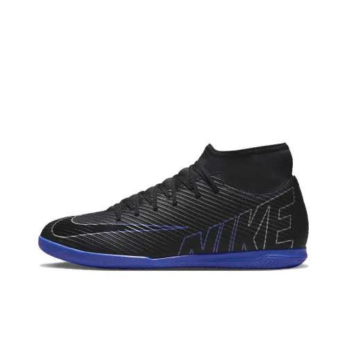 nike Mercurial Superfly 9 HG Твердый Ground Slip Resistant Abrasion Resistant Футбольные бутсы Унисекс Черный Синий