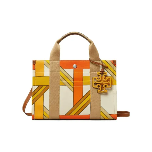 TORY BURCH Холст и кожа Тоут Сумка Сумка для покупок Маленькая сумка Женская Многоцветная
